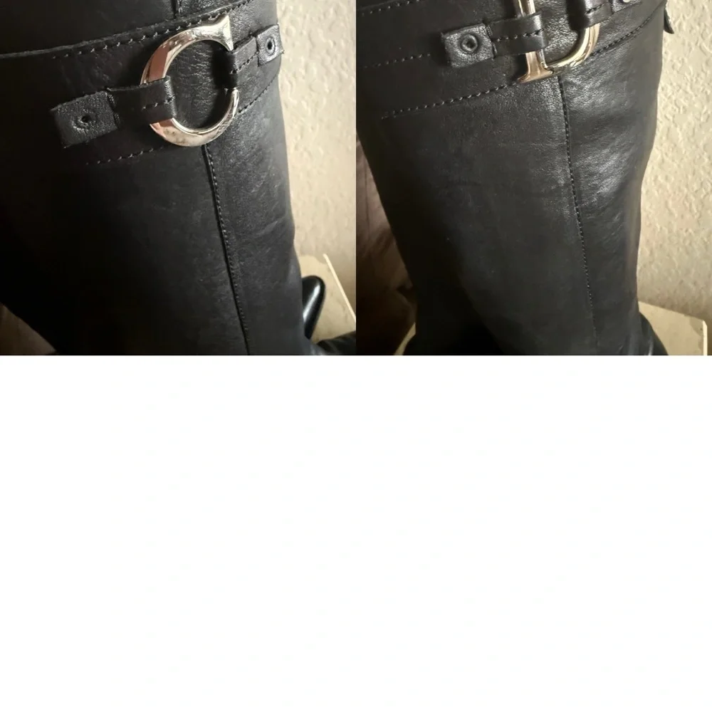 AUTHENTIC DIOR Black Leather Knee-High Boots - Picture 10 of 12
